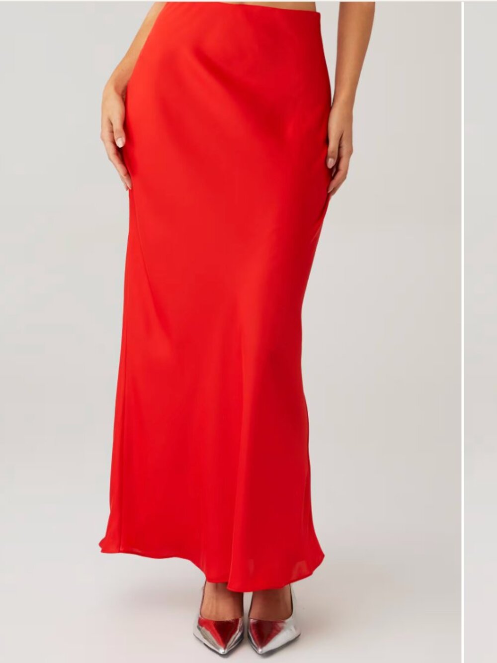 Favorite Daughter The Favorite Skirt Satin Slip Maxi NWOT Pomodoro Red XS